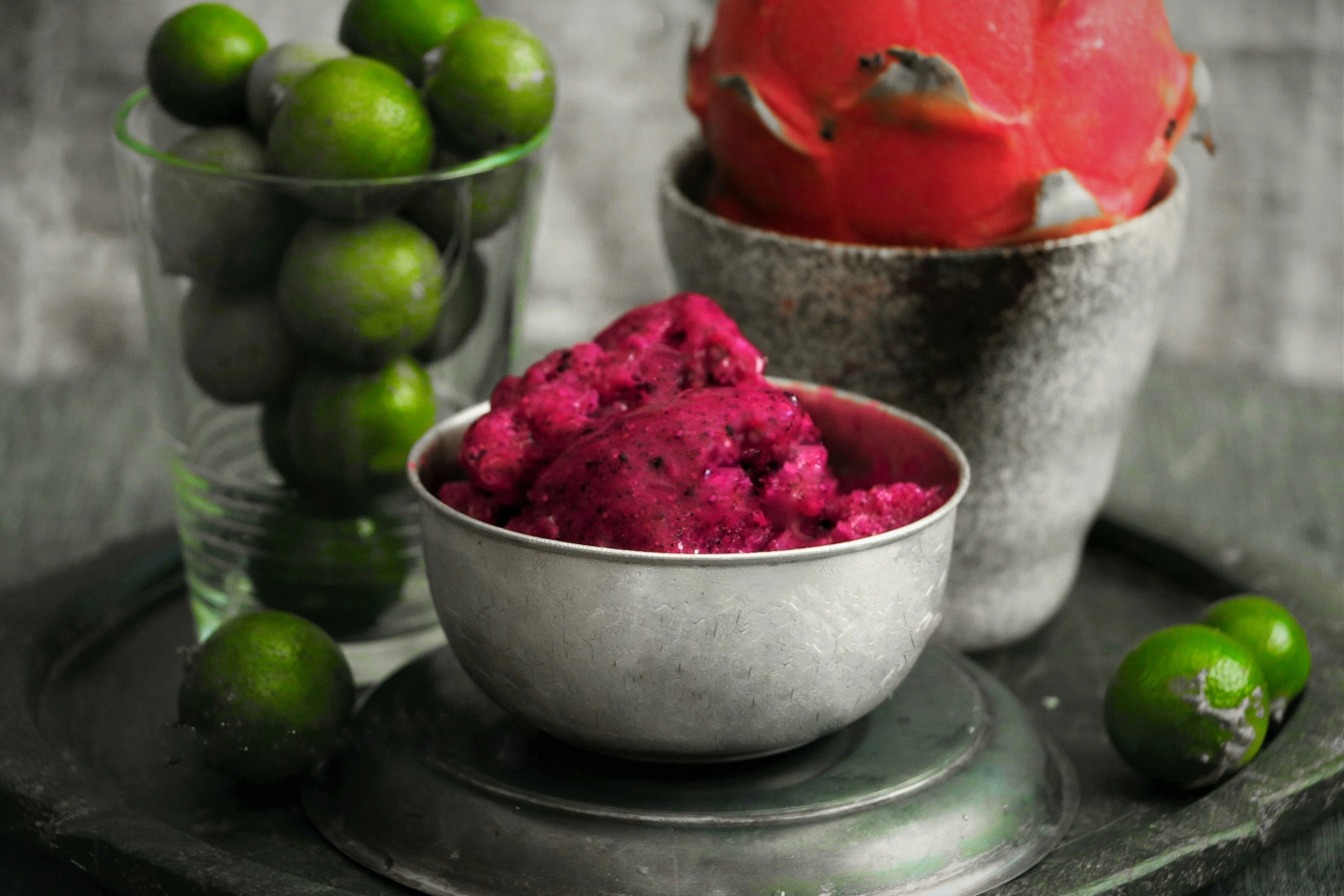 Vietnamese Pitaya & Calamansi Sorbet Recipe (Dragon Fruit & Small Lime Sorbet)