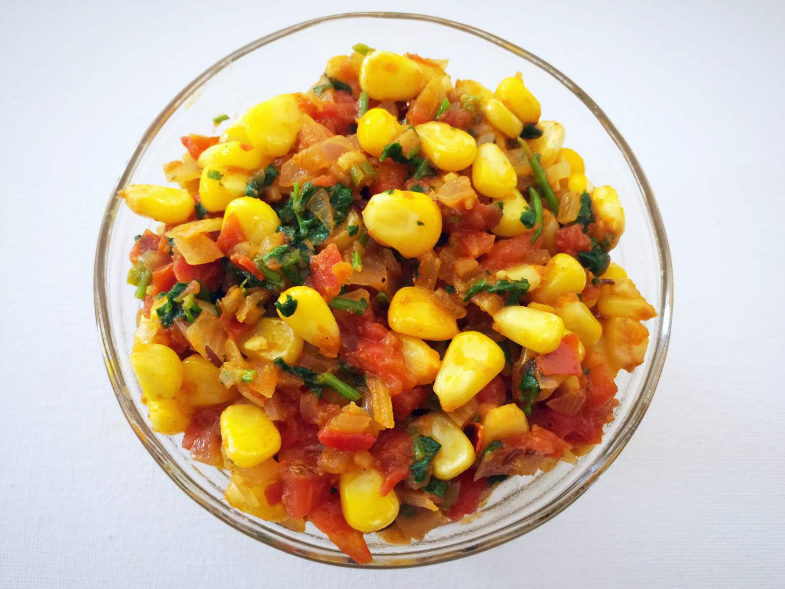 Tangy Corn Tamatar Bharta Recipe