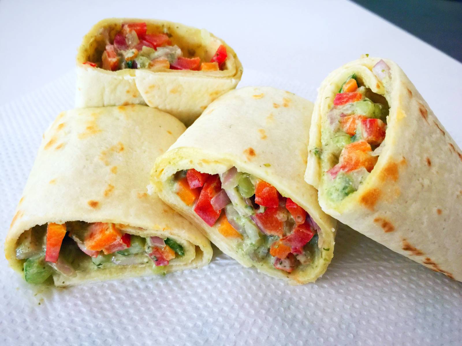 Crunchy Vegetables Tortilla Wrap Recipe