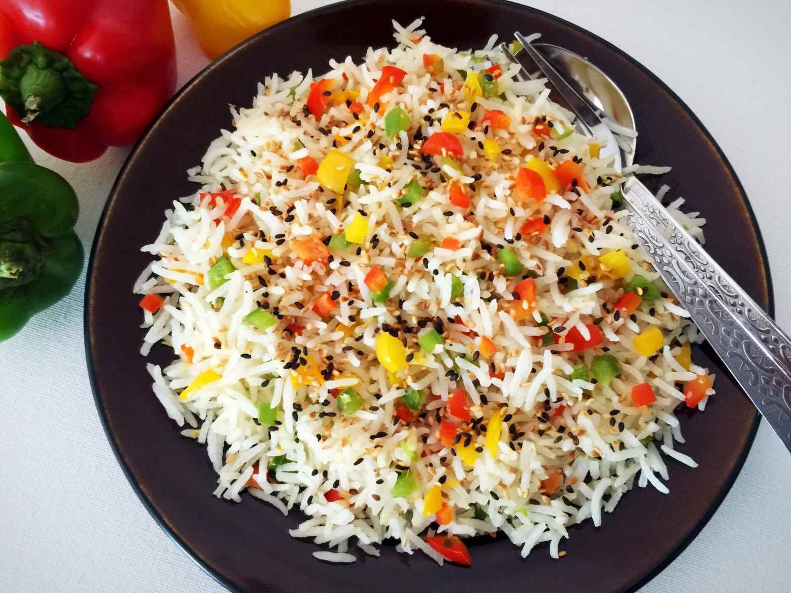 Crunchy Ginger Capsicum Rice Recipe