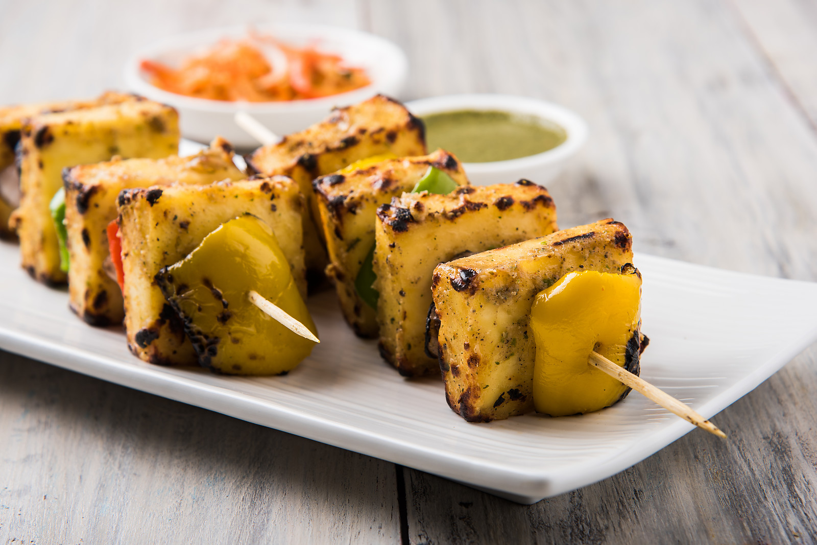 Grilled Pesto Paneer Recipe