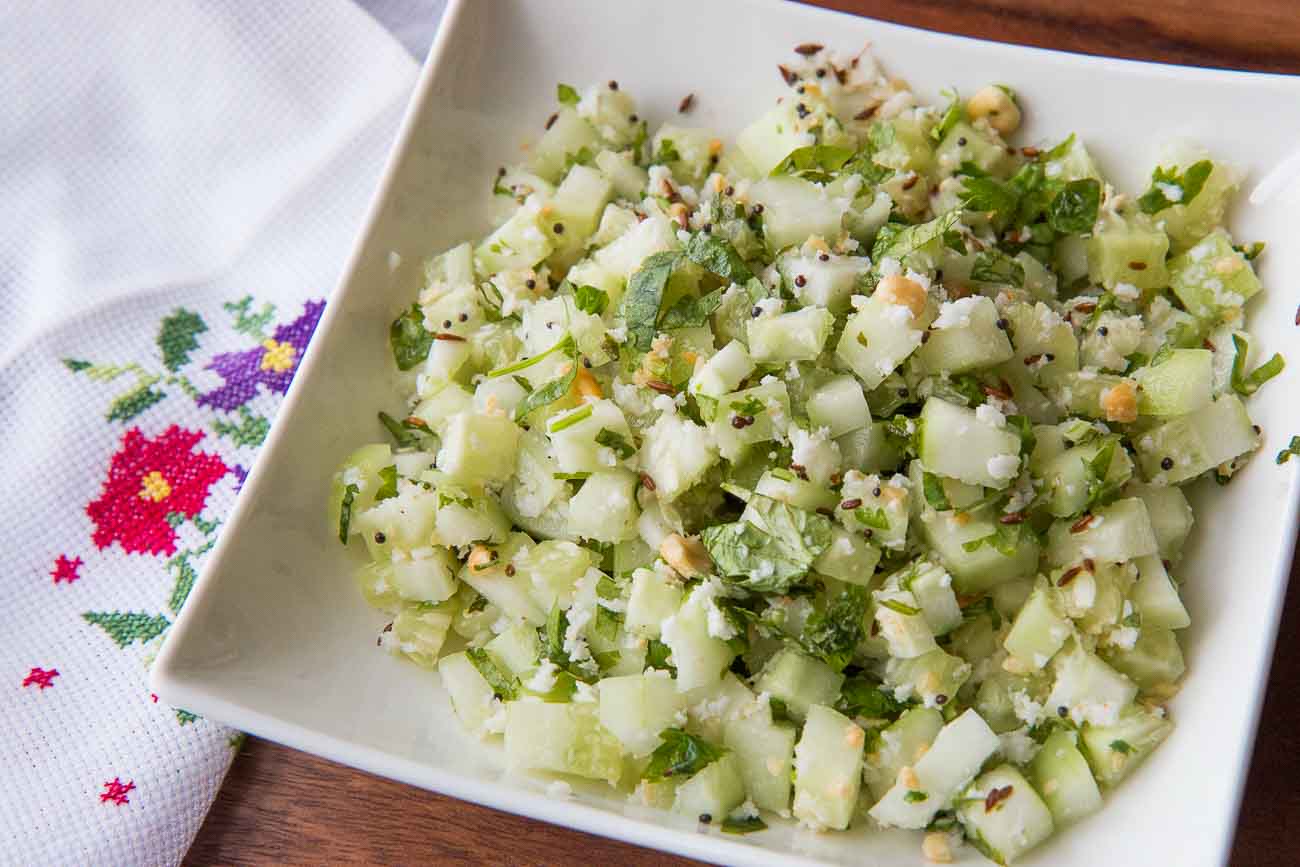 Kakdi Chi Koshimbir Recipe - Maharashtrian Style Cucumber Salad