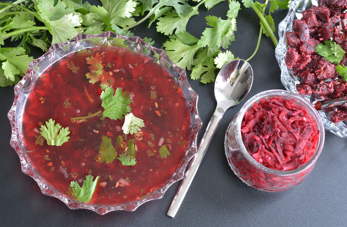 लहसुनि चकुंदर रसम रेसिपी - Beetroot Garlic Lemon Rasam (Recipe In Hindi)