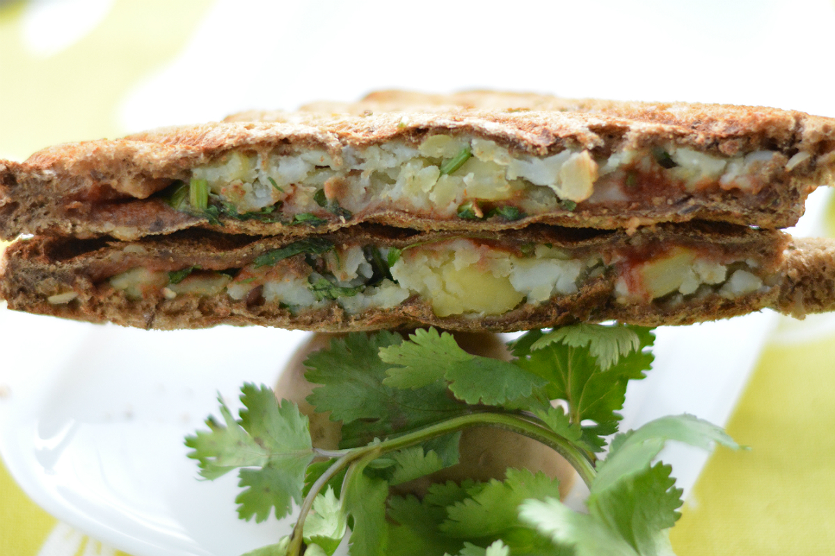 Chaat Masala Mashed Potato Toasted Sandwich Recipe