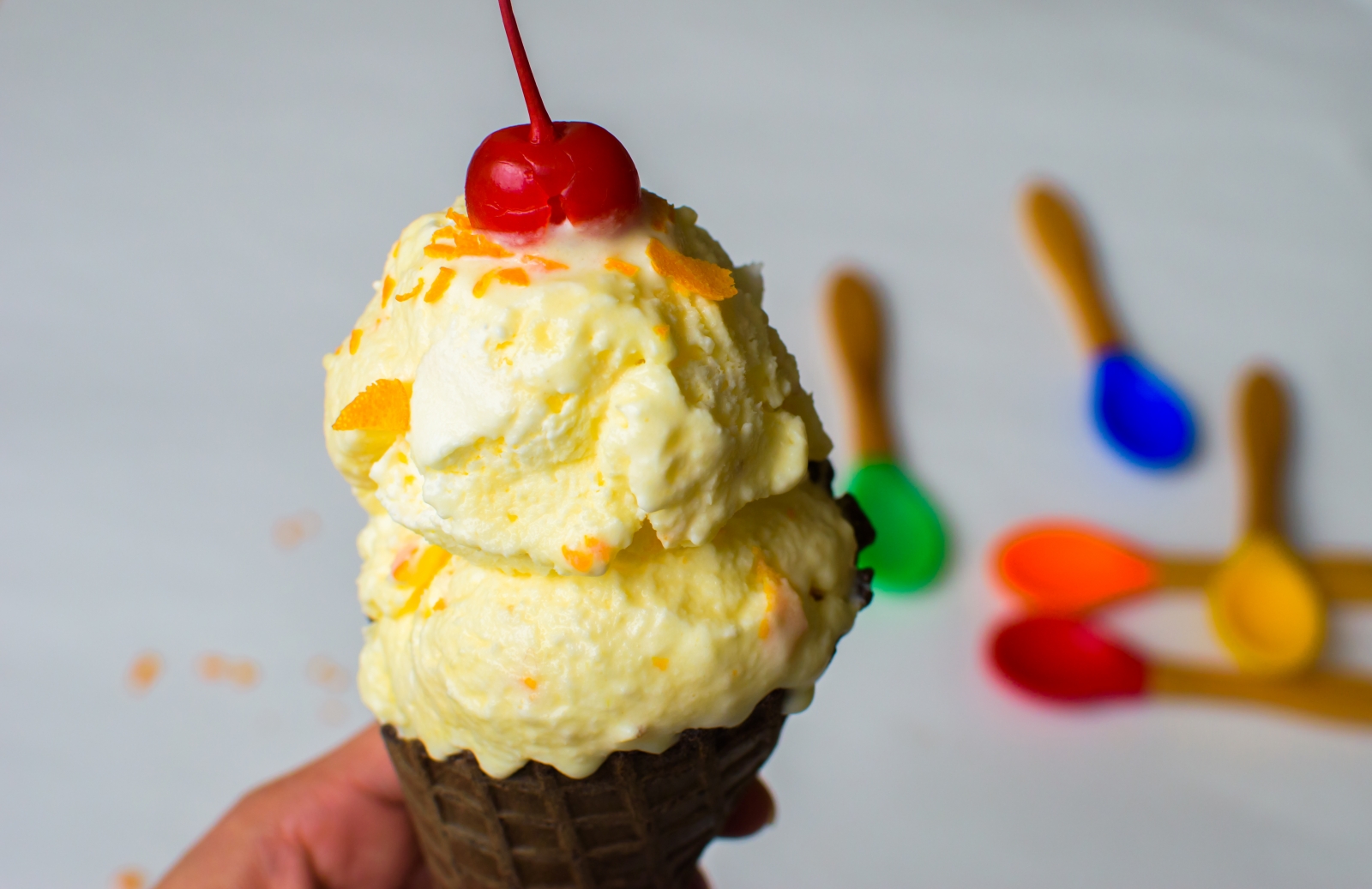 Eggless Orange and Apple Ice Cream Recipe Eggless Orange and Apple Ice Cream Recipe