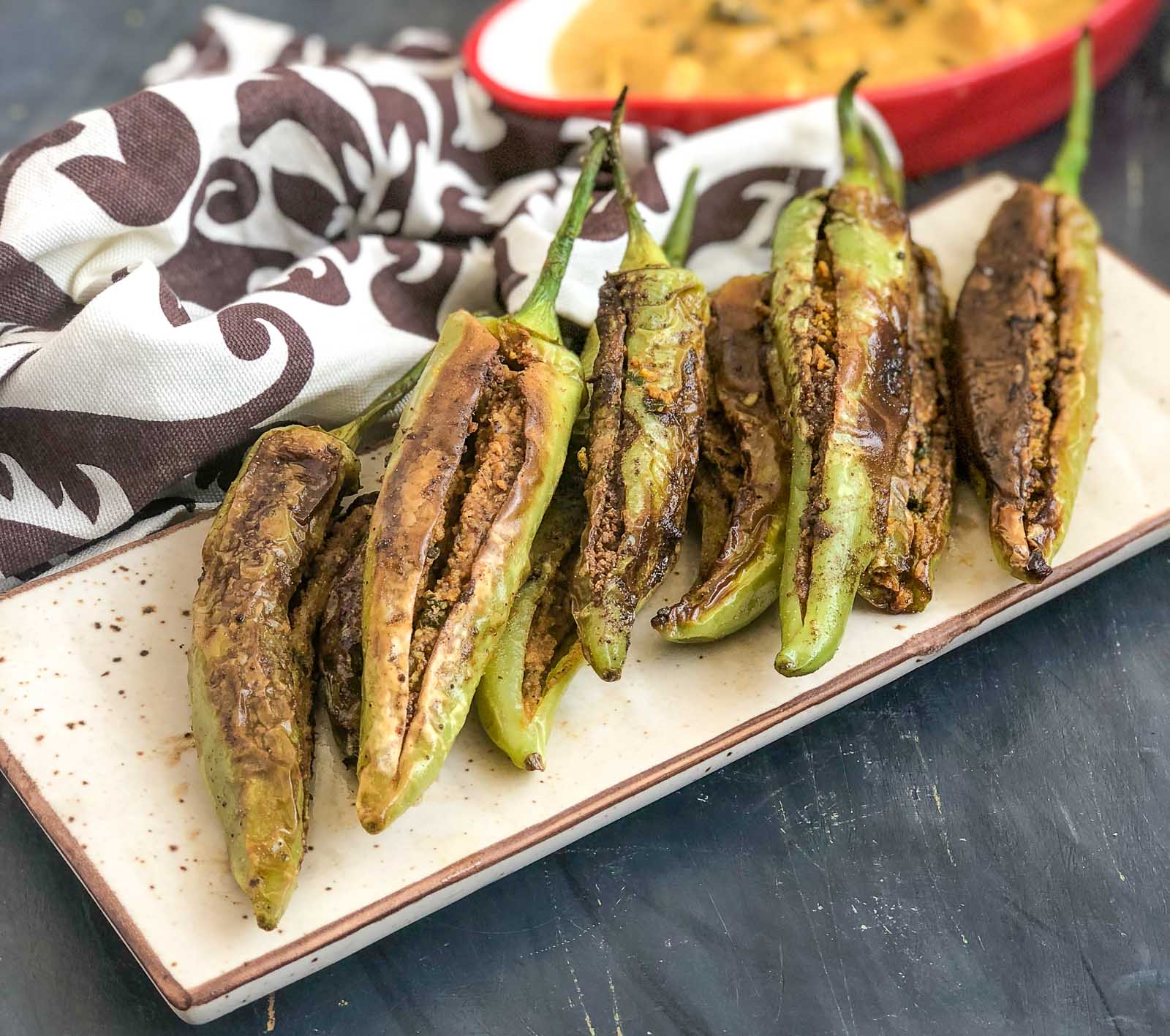 Bharwa Besan Mirch Sabzi Recipe - Chillies Stuffed With Spiced Gram Flour Bharwa Besan Mirch Sabzi Recipe - Chillies Stuffed With Spiced Gram Flour