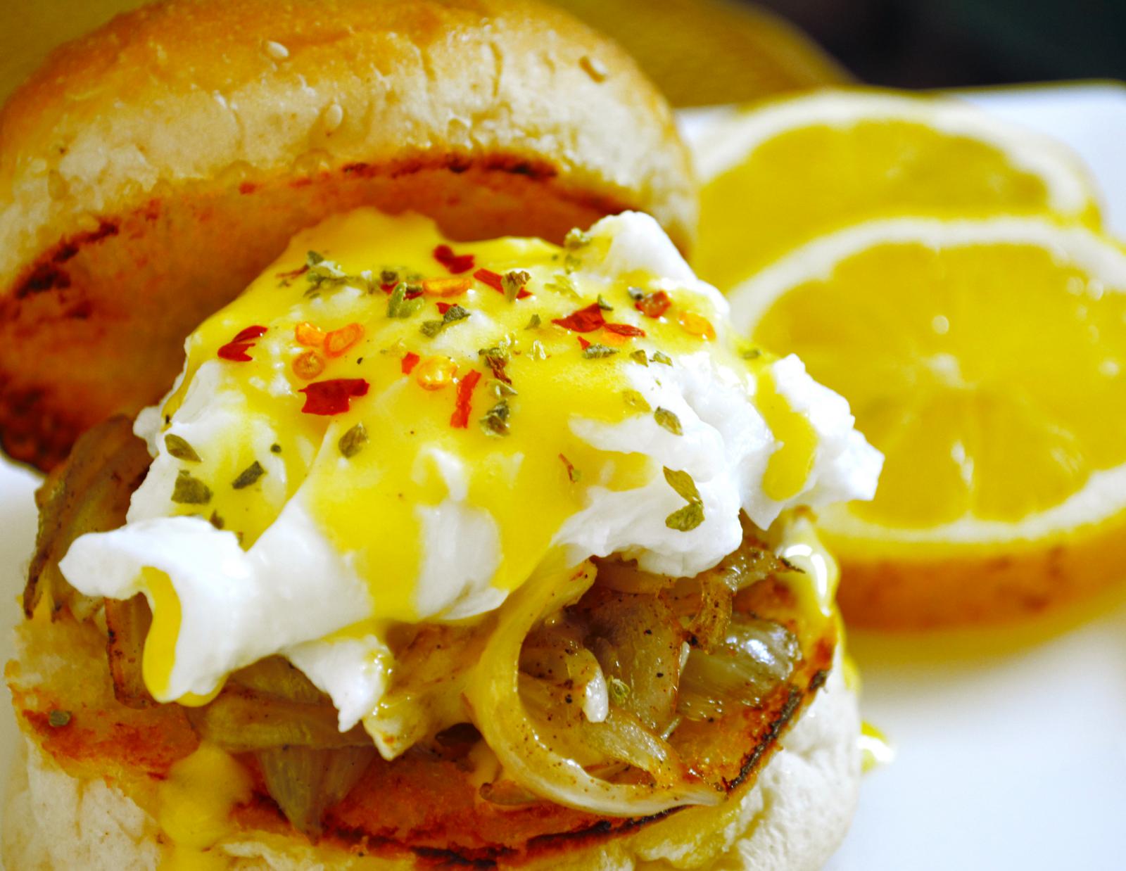 Eggs Benedict With Caramelised Onion And Hollandaise Sauce Recipe