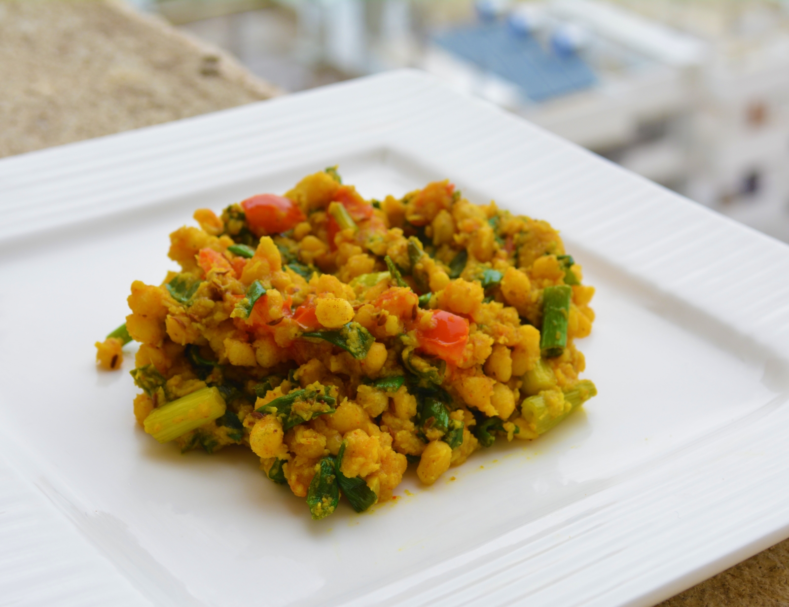 Boondi And Spring Onion Greens Sabzi Recipe