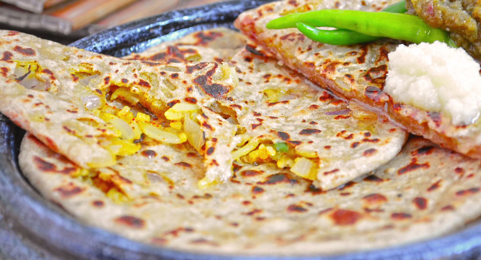 Spicy Rice Stuffed Paratha Recipe