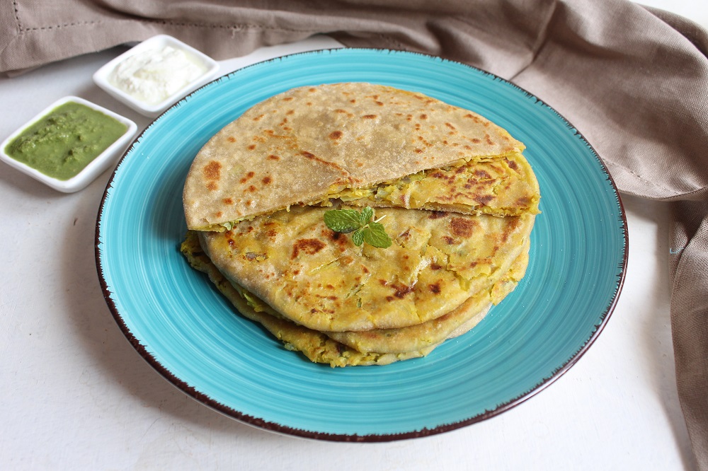 Cabbage & Dal Stuffed Paratha Recipe by Archana's Kitchen