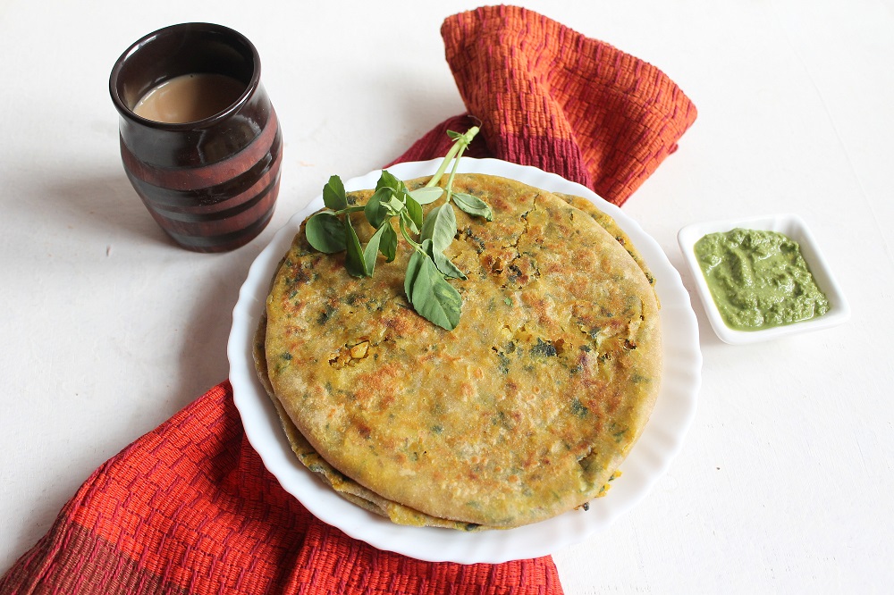 Cauliflower And Methi Paratha Recipe Cauliflower And Methi Paratha Recipe