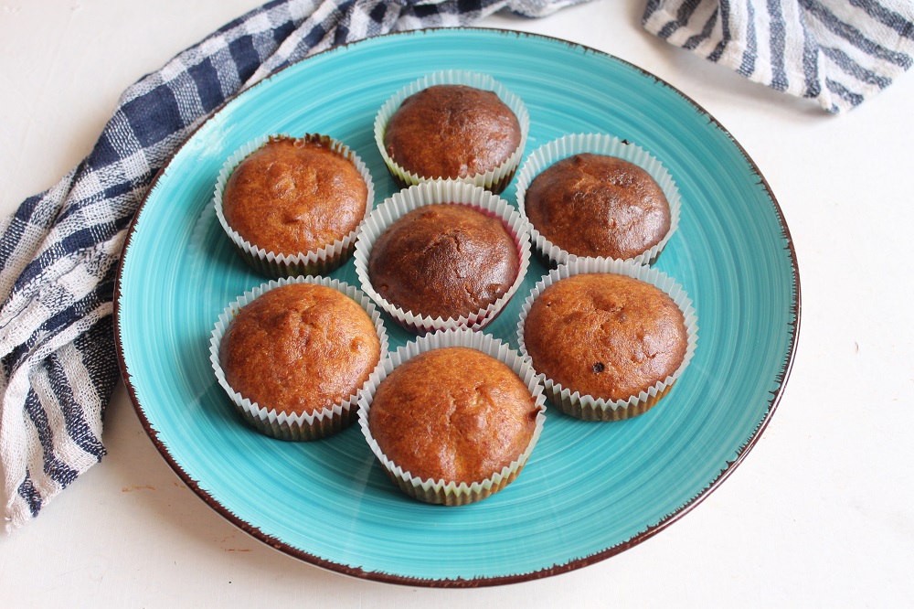 Eggless Whole Wheat Banana Muffins Recipe