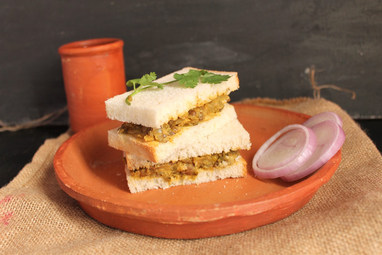 Masala Mixed Sprouts Sandwich Recipe