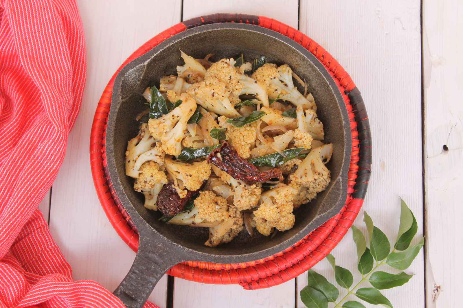  Tamil Nadu Style Poo Kosu Poriyal - Pepper Garlic Cauliflower Poriyal Recipe