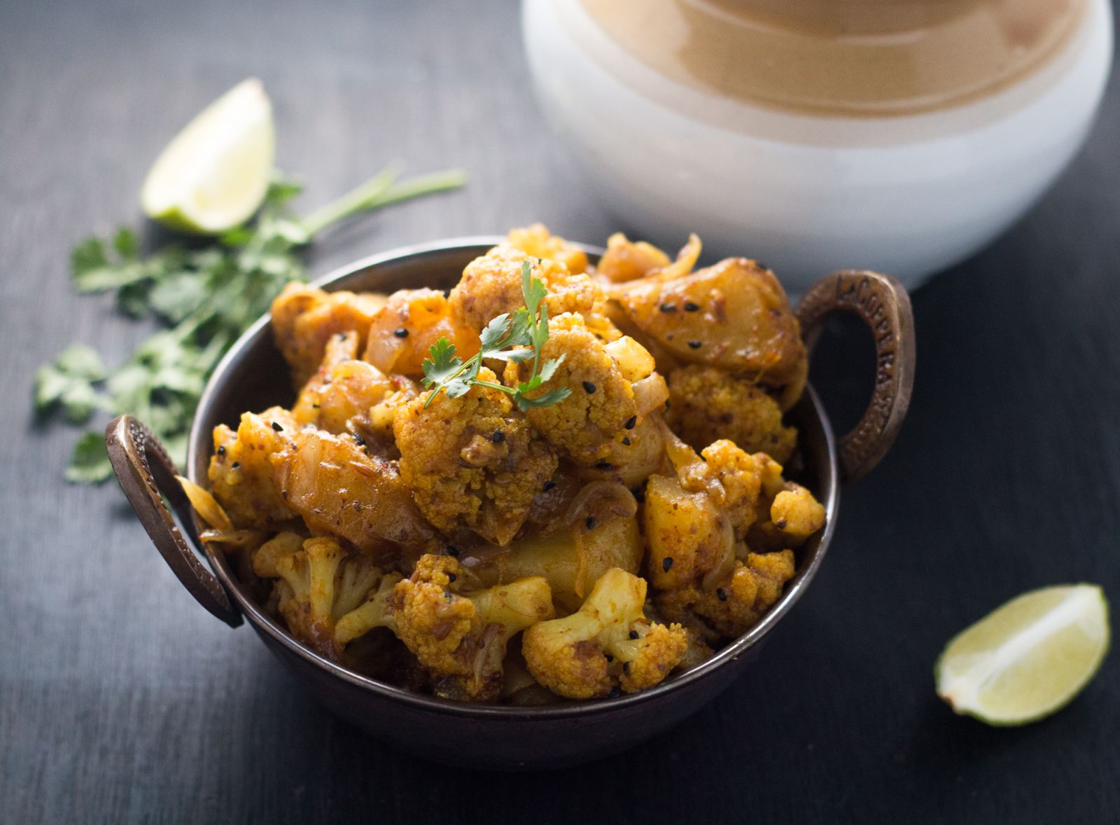 Achaari Aloo Gobi Recipe (Spicy Indian Cauliflower Stir Fry)
