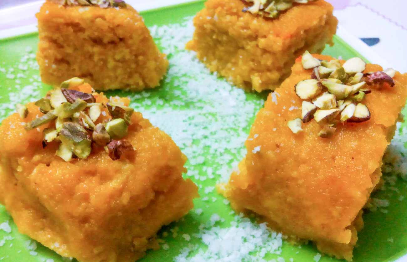 No Bake Rice Mawa Cake Recipe