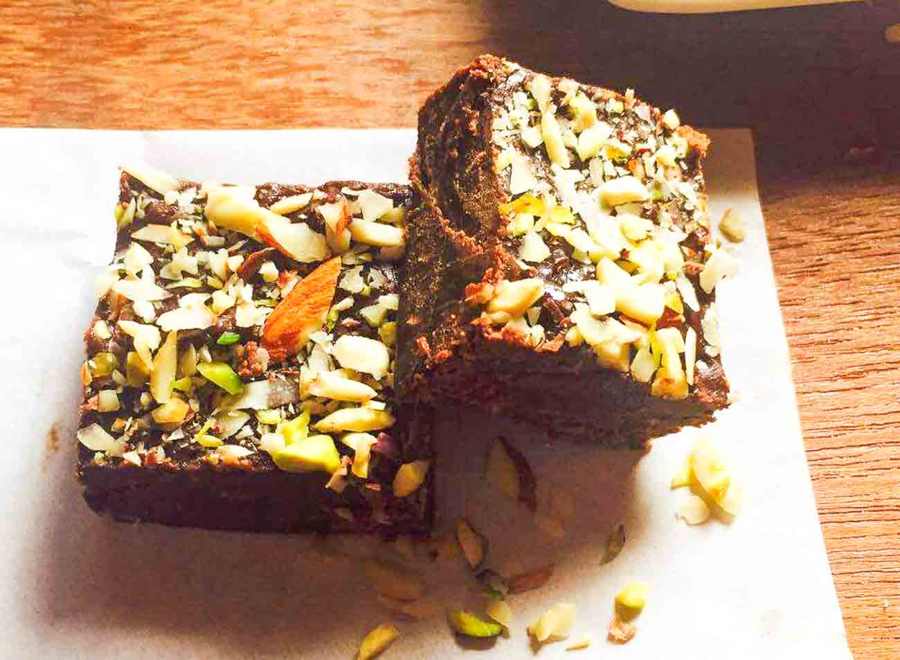 No Bake Eggless Dark Chocolate Fudge Recipe With Nuts