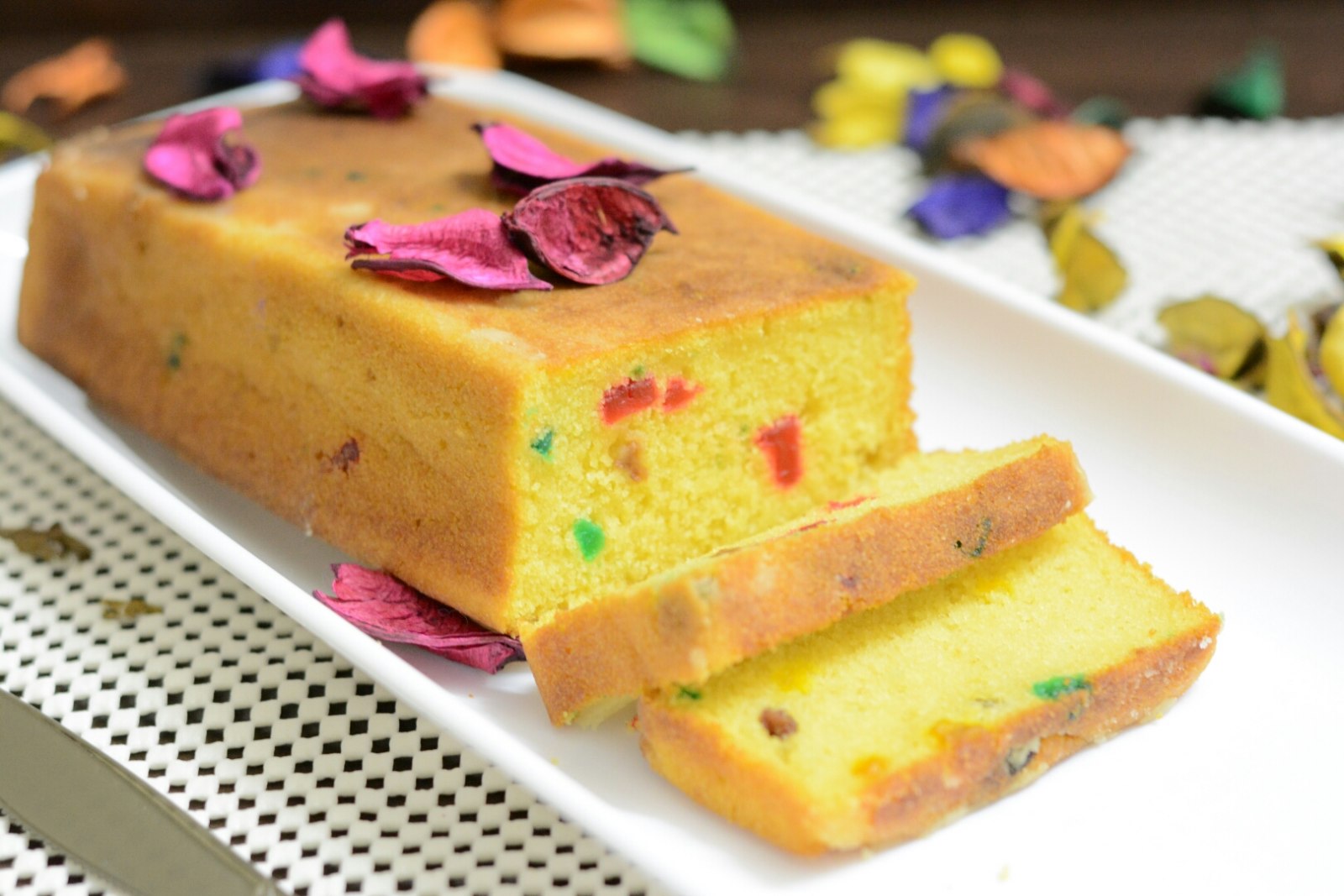 Eggless Tutti Frutti Cake Recipe