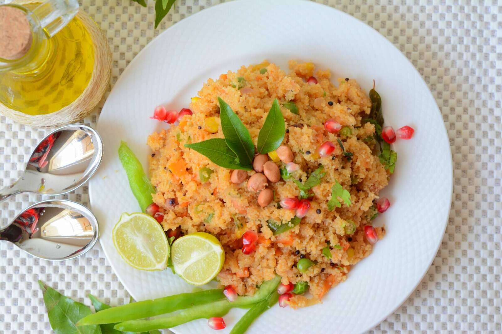 Rava Upma Recipe With Peanuts, Peas & Corn