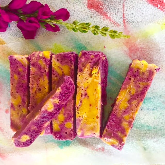 Blueberry-Mango Marble Froyo Bars Recipe