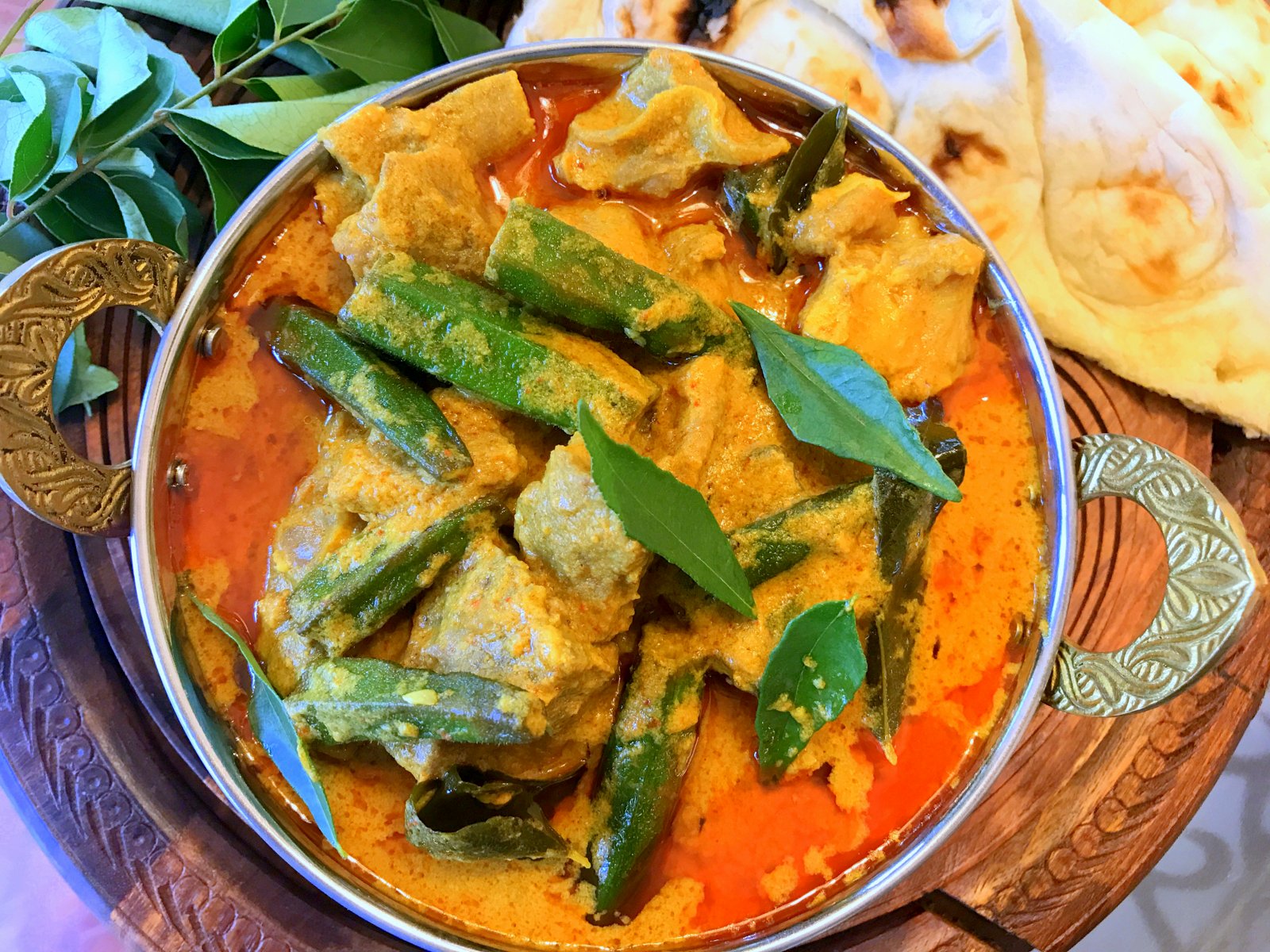 Bhindi Gosht Recipe-Okra With Meat In Coconut Gravy