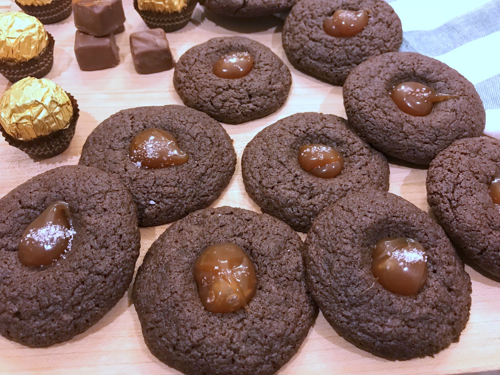 Thumbprint Salted Caramel Chocolate Cookies Recipe Thumbprint Salted Caramel Chocolate Cookies Recipe