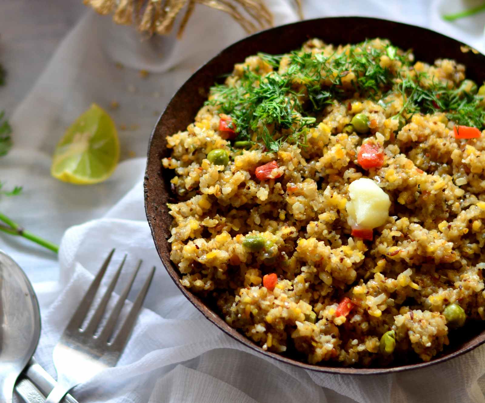 Broken Wheat and Mixed Millet Upma Recipe by Archana's Kitchen