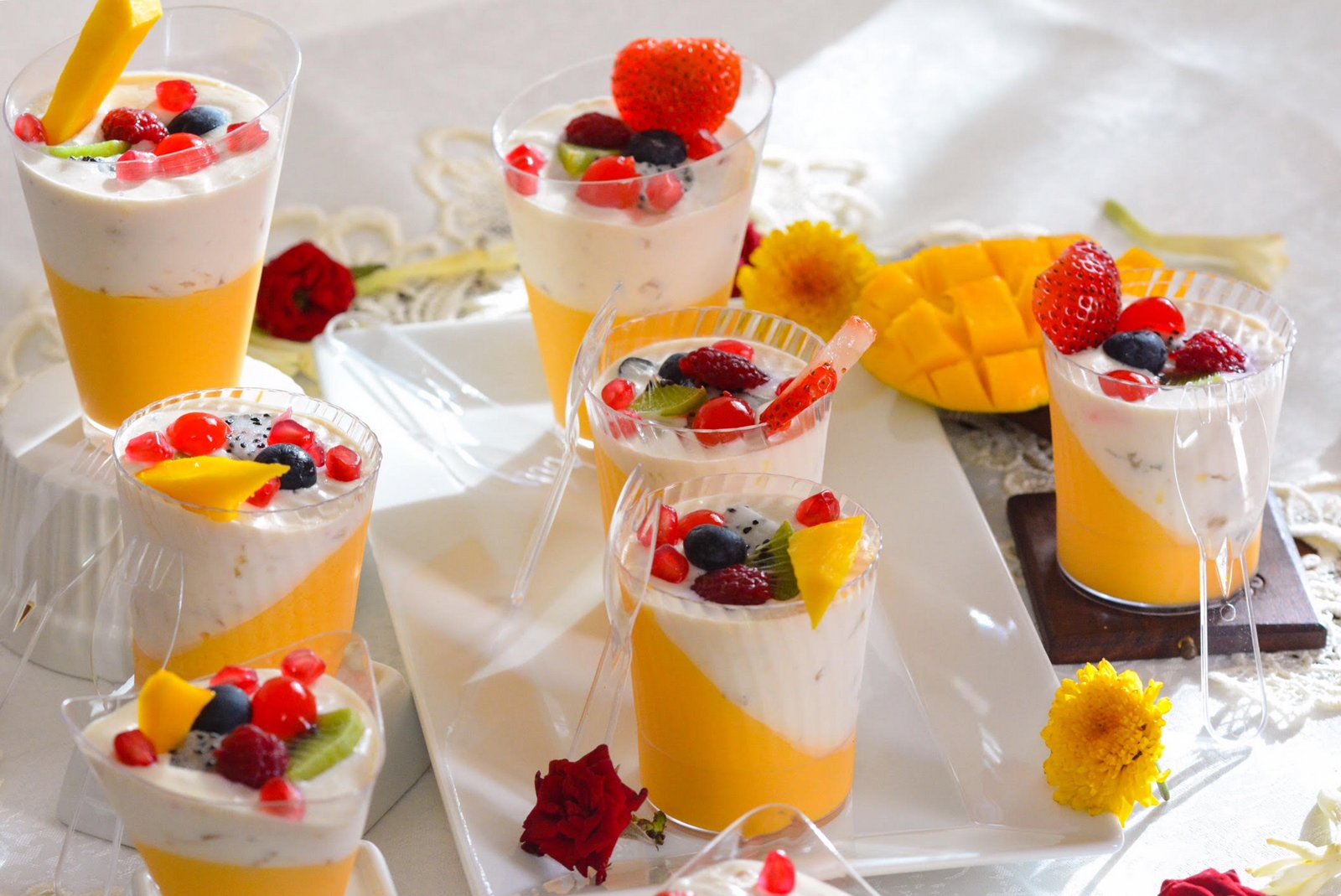 Mango Panna Cotta With Fruit Cream Recipe