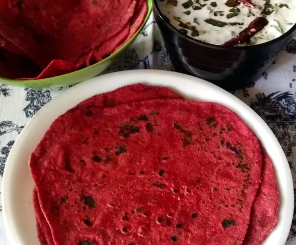 Grated Beetroot Chilli Paratha Recipe