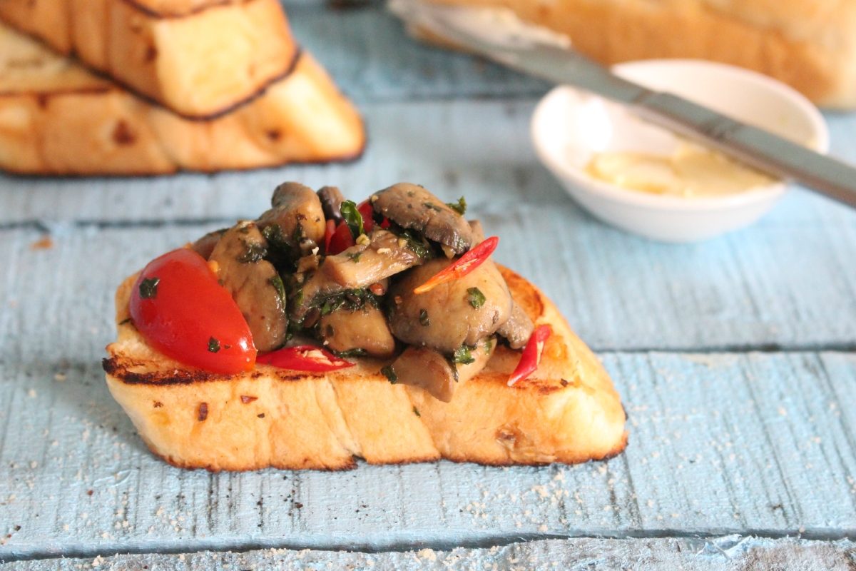 Herb Mushroom Bruschetta Recipe