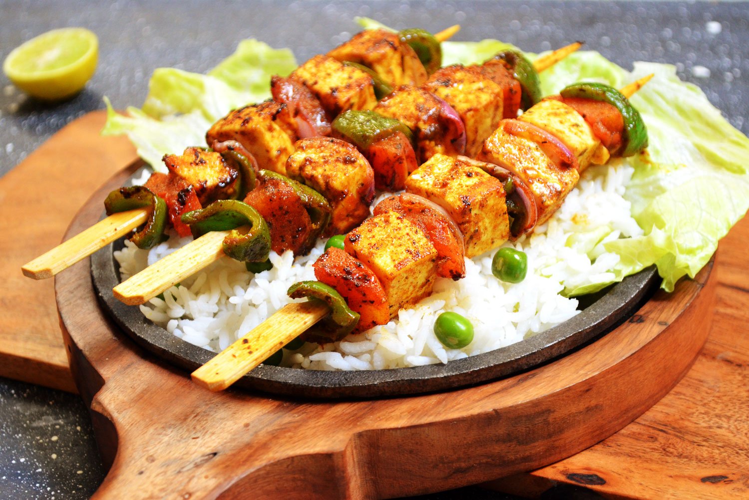 Paneer Shashlik Sizzler Recipe Paneer Shashlik Sizzler Recipe