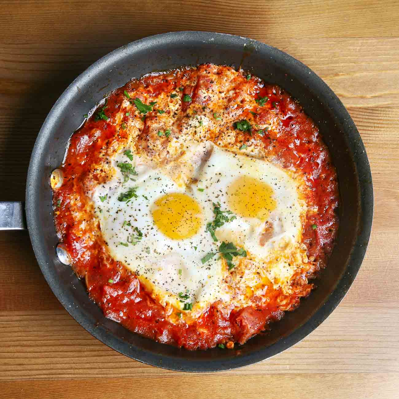 Shakshuka With Spinach & Feta Cheese Recipe 