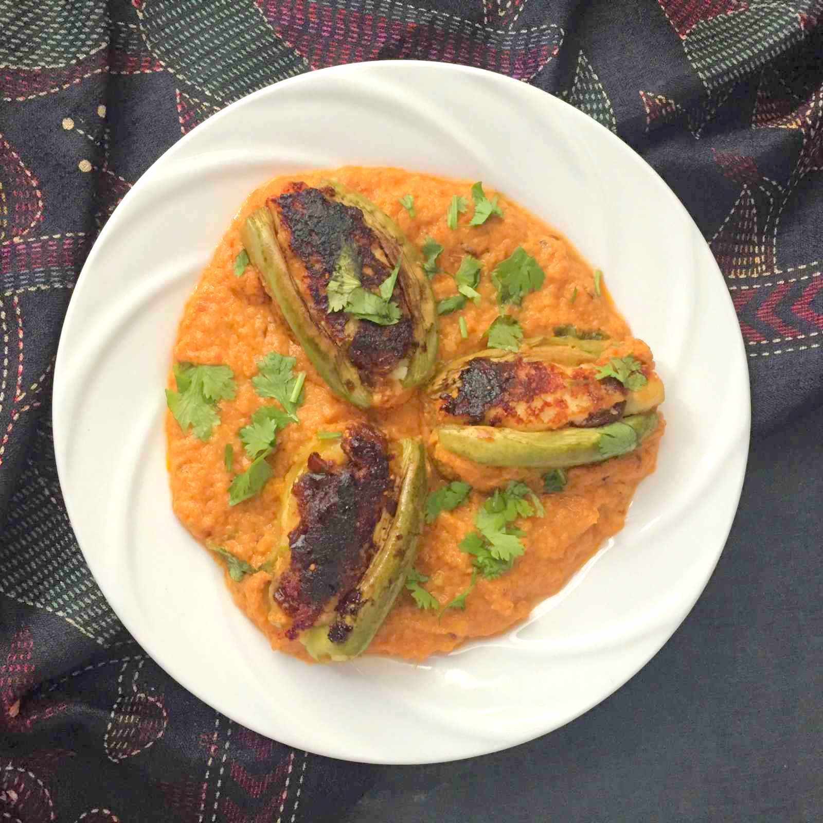 Potoler Dolma Recipe (Bengali Style Stuffed Pointed Gourd Curry)