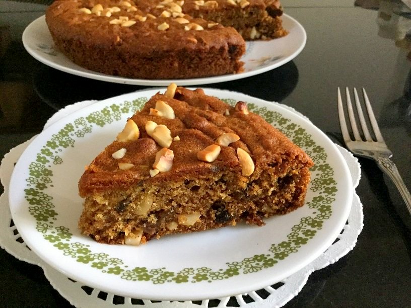 Eggless Date And Cashew Cake Recipe