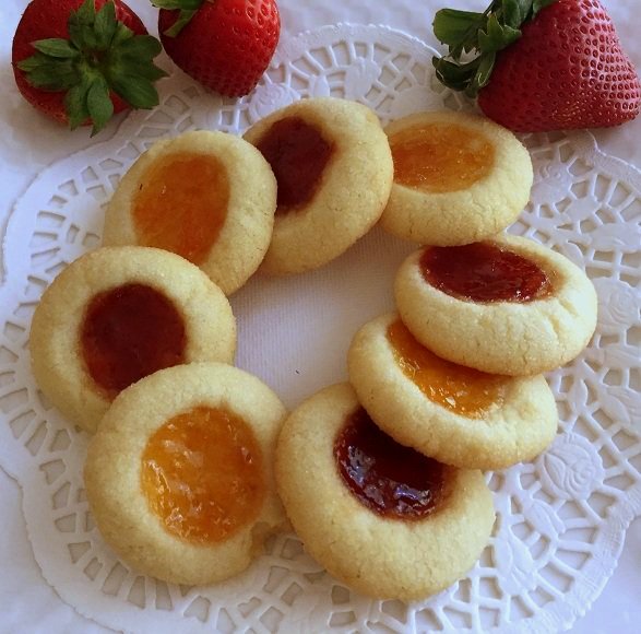 Eggless Jam-Filled Thumbprint Cookies Recipe