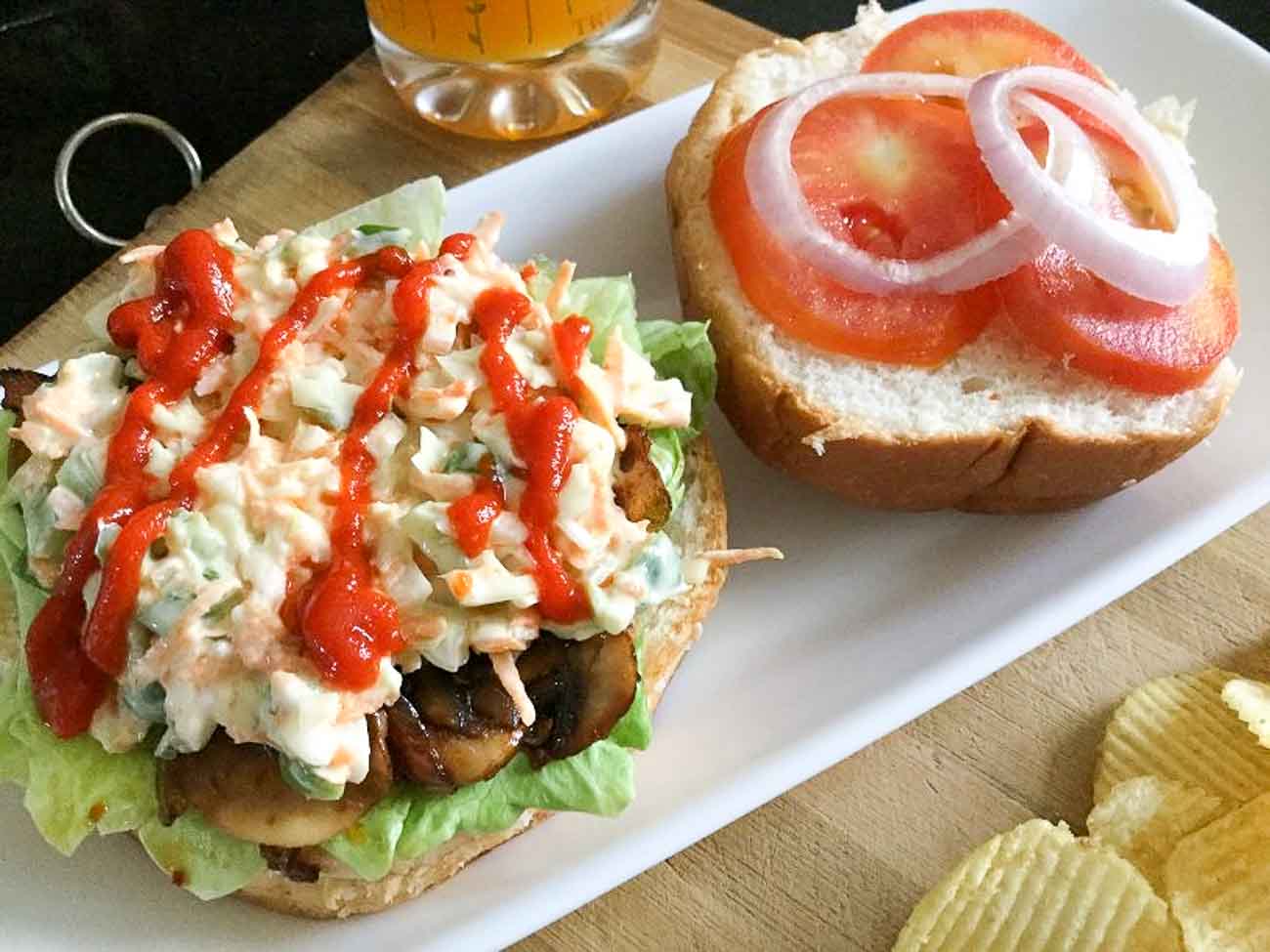 Spicy Mushroom Veggie Burger Recipe Spicy Mushroom Veggie Burger Recipe