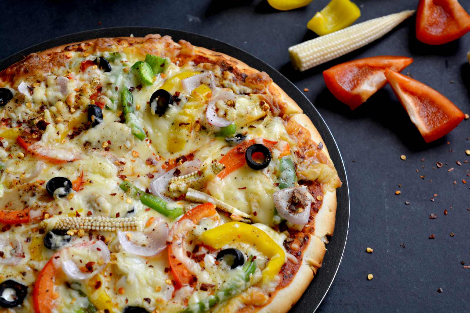 Garlic Crust Vegetable Pizza Recipe