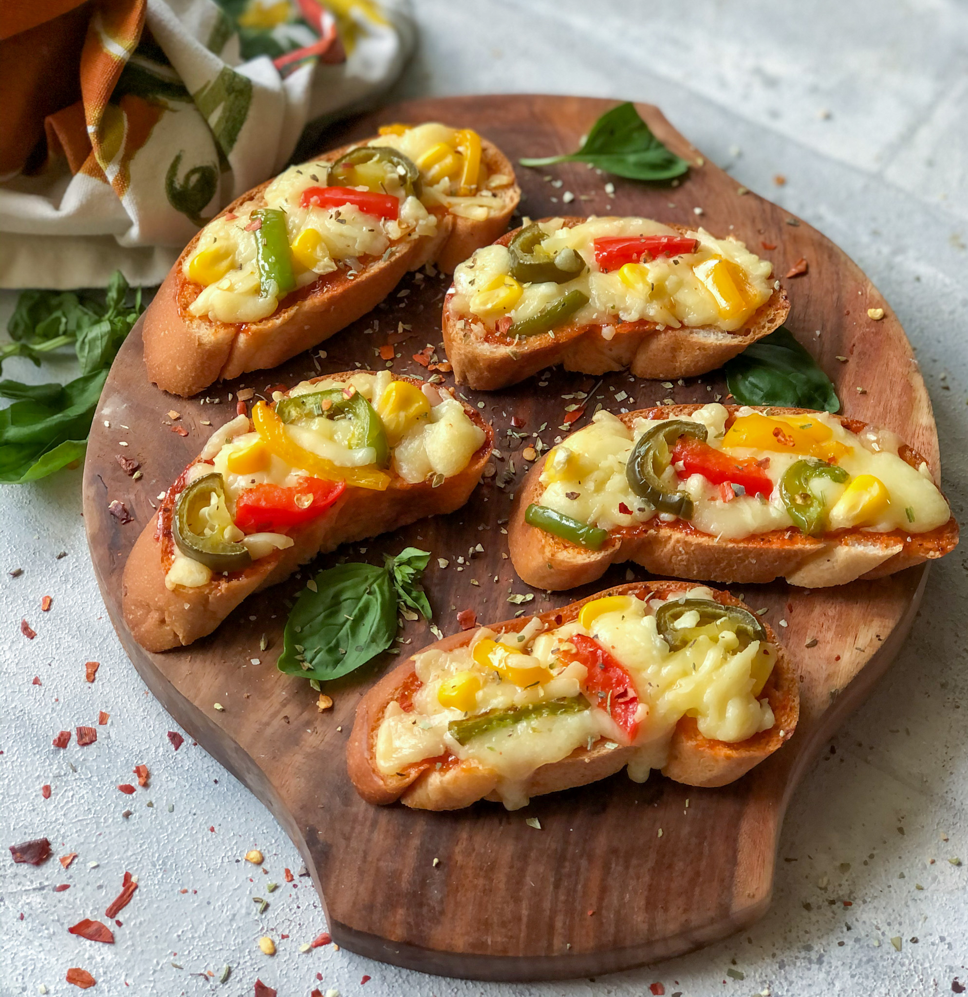 Roasted Peppers &amp; Cheese Crostini Recipe by Archana&amp;#39;s Kitchen