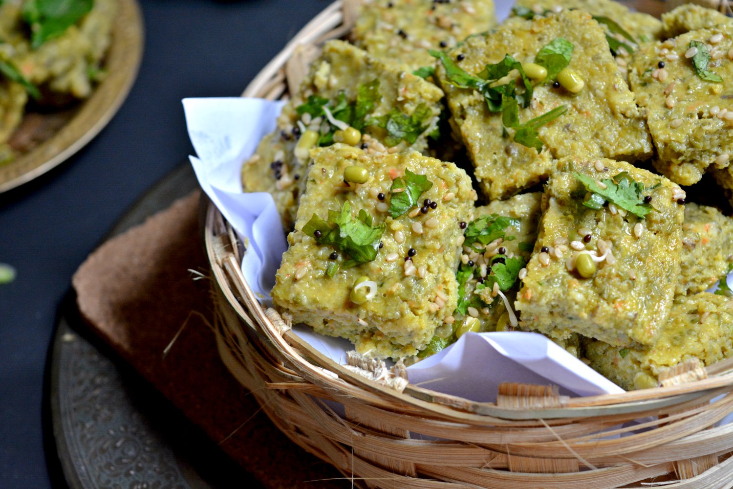 Sprouted Moong Dhokla Recipe