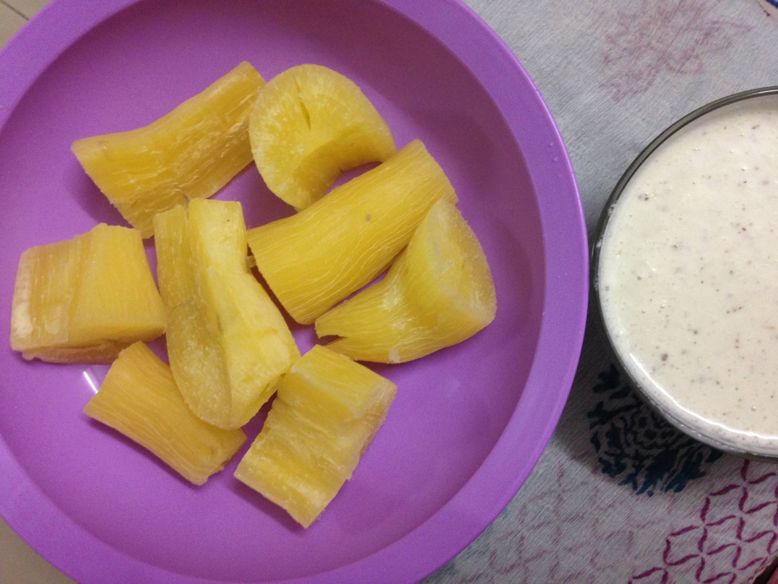 Kerala Style Tapioca with Coconut Curd Chutney Recipe