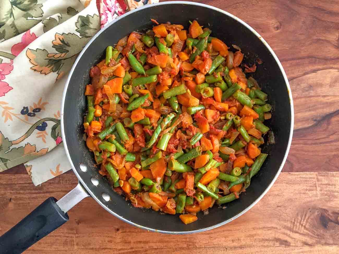 carrot and beans subzi Recipe