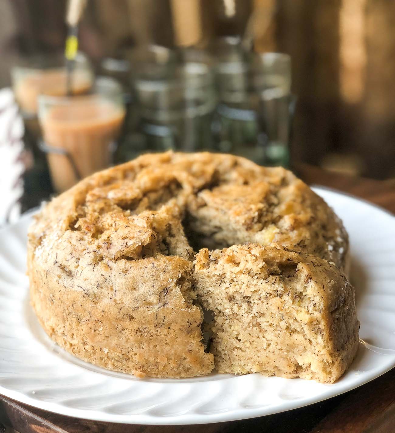 Eggless Banana Pressure Cooker Cake Recipe