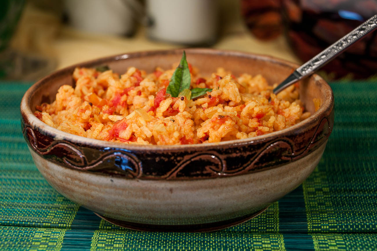 Spicy Tomato Rice - Tomato Pulihora Recipe