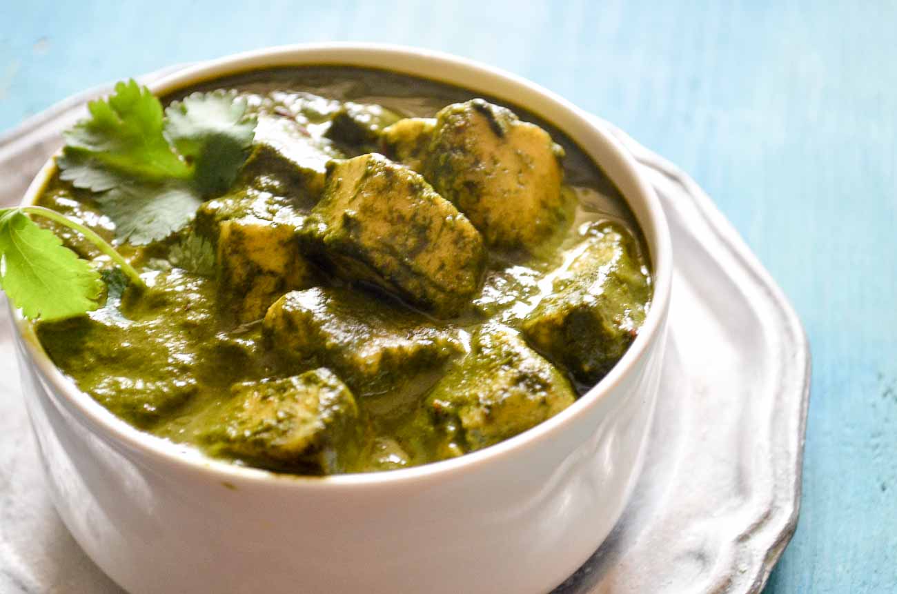 Methi Chaman Recipe -Paneer In Dark Leafy Greens Based Gravy