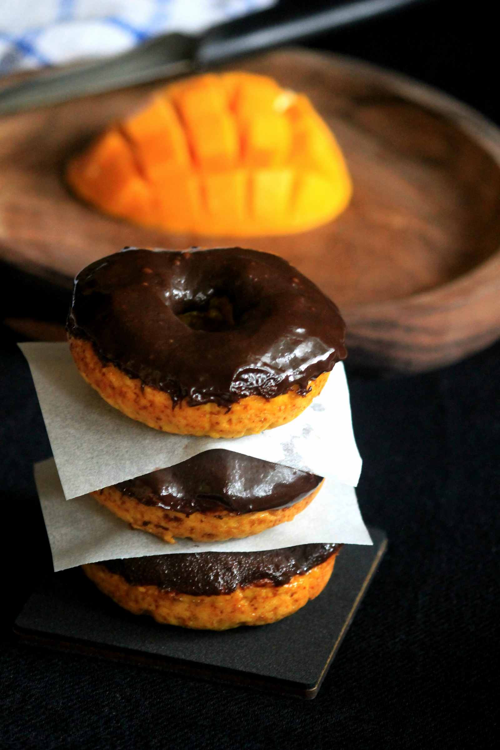 Mango Donut Cake Recipe With Chocolate Glaze