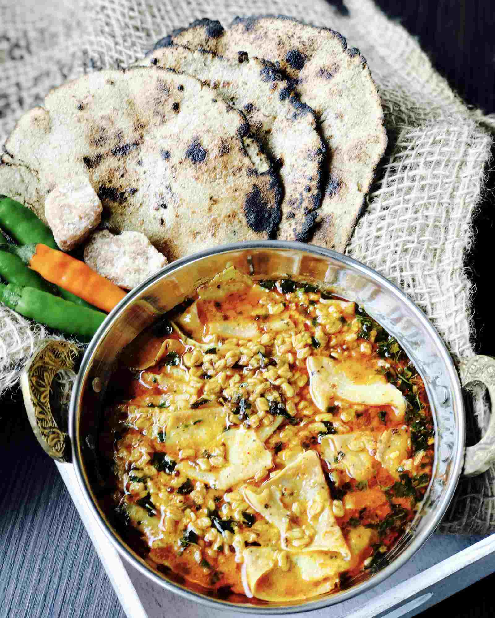 Rajasthani Dana Methi and Papad ki sabzi