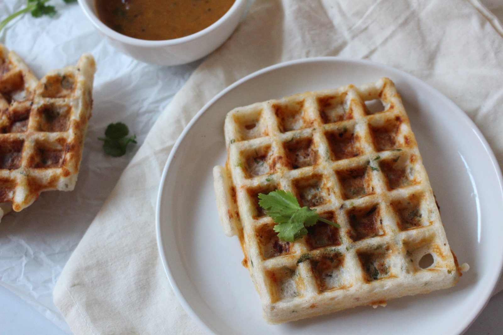 Onion-Tomato Dosa Savoury Waffles Recipe