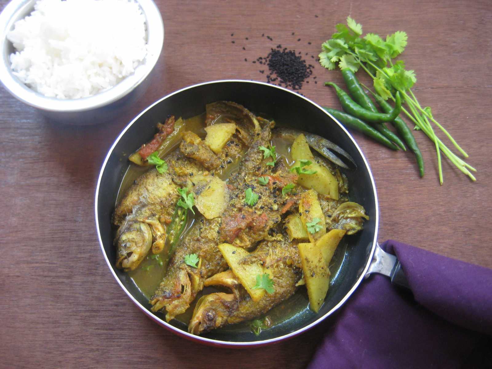 Pabda Macher Kalo Jeera Diye Recipe - Bengali Pabda Fish Curry