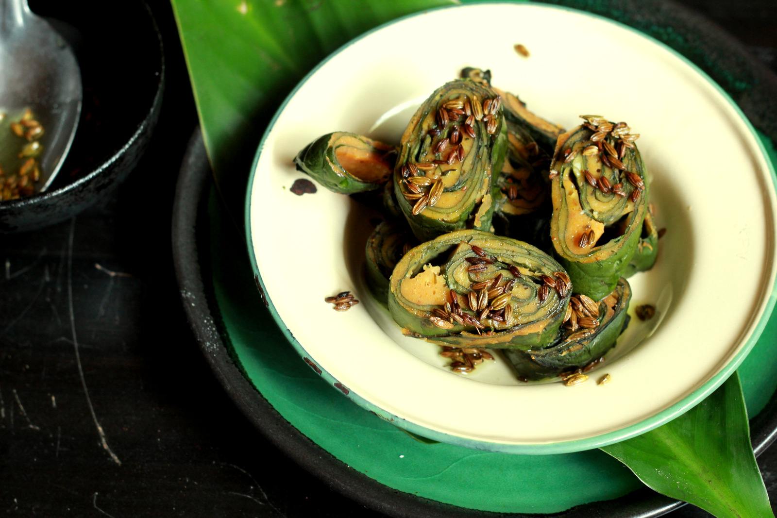 Alu Vadi Or Patrode Recipe - Maharashtrian Snack With Colocasia Leaves