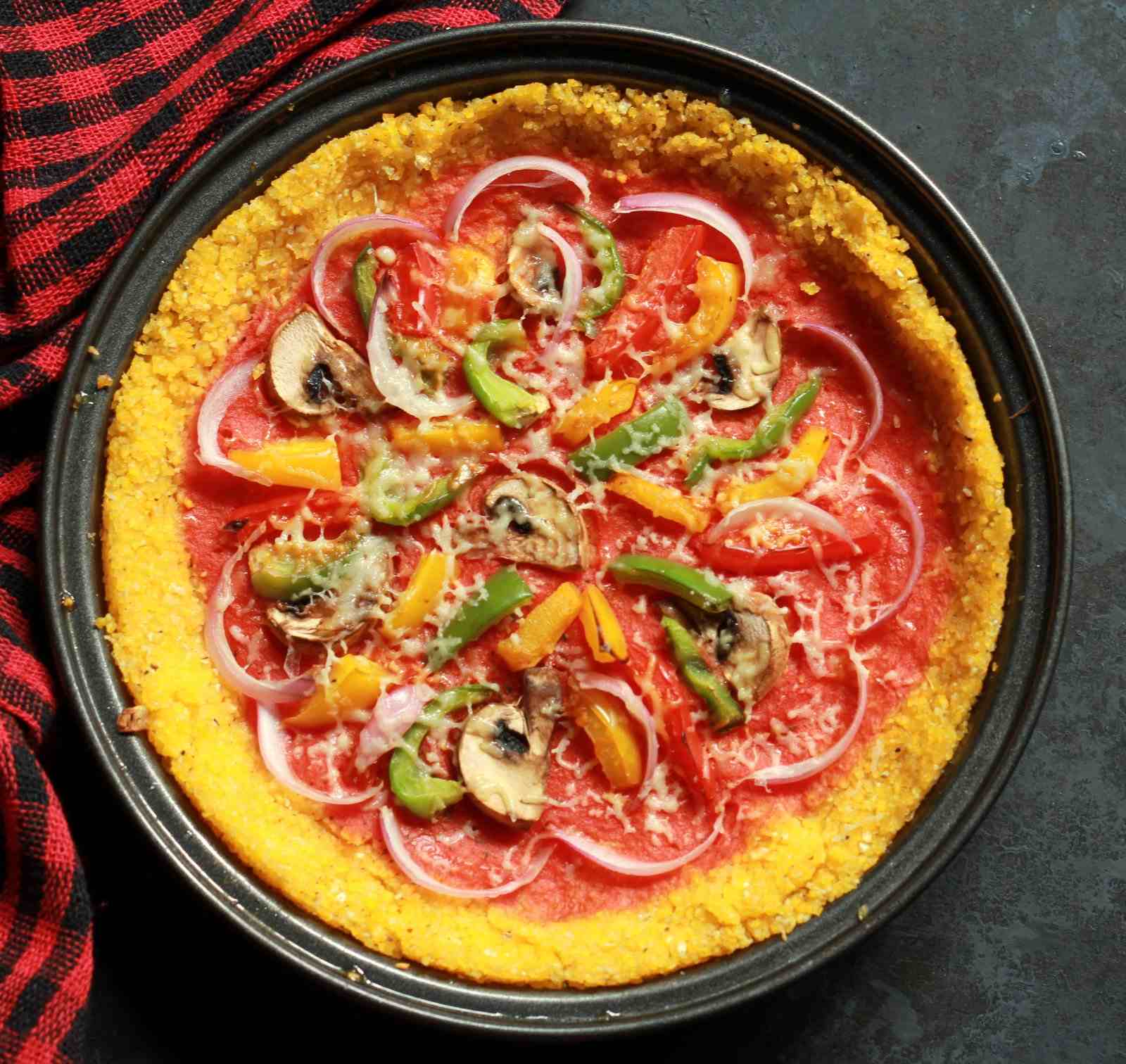 Polenta Pizza With Vegetables Recipe